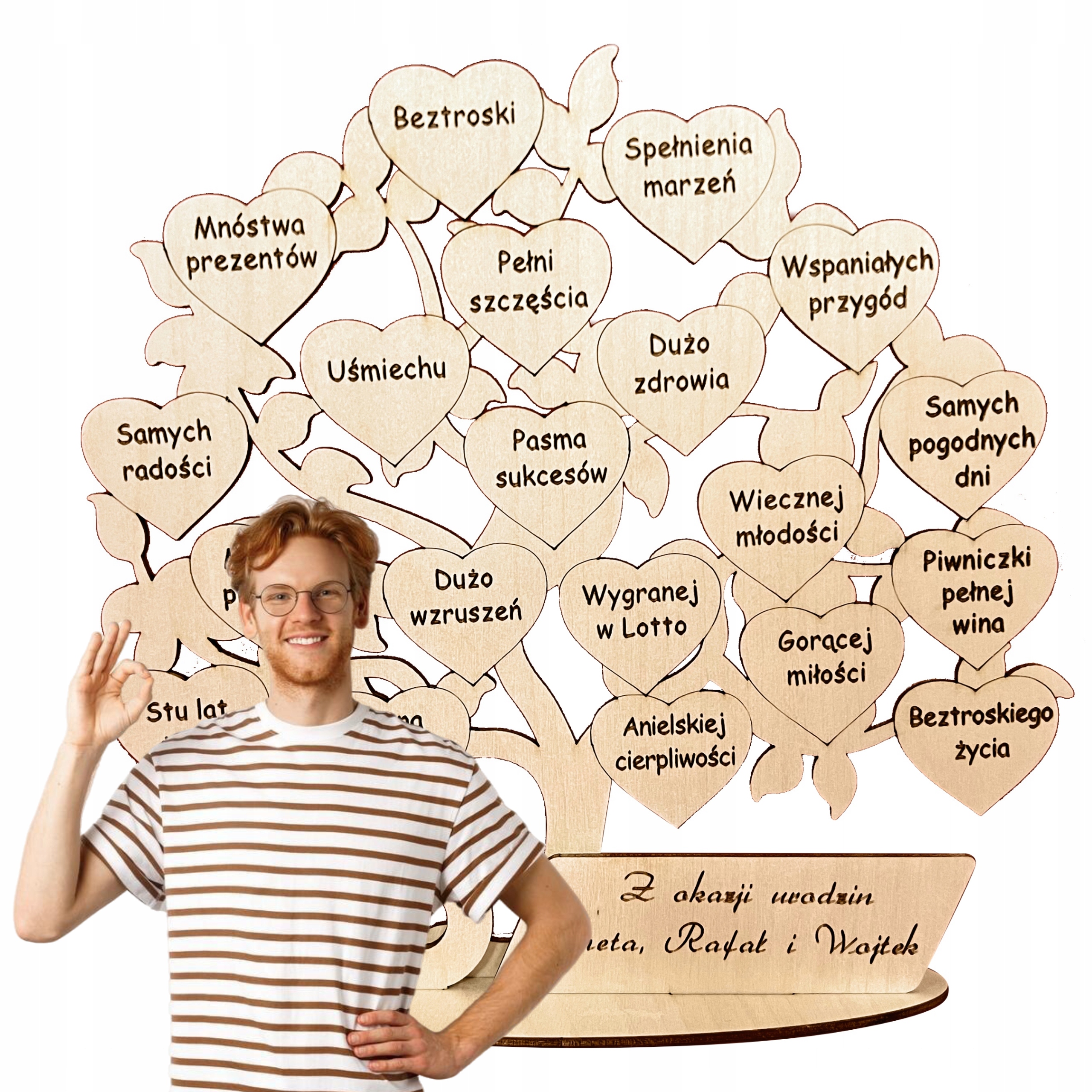 Dárek k Narozeninám Gravírovaný strom 18 30 40 50 60 70 80 Personalizované