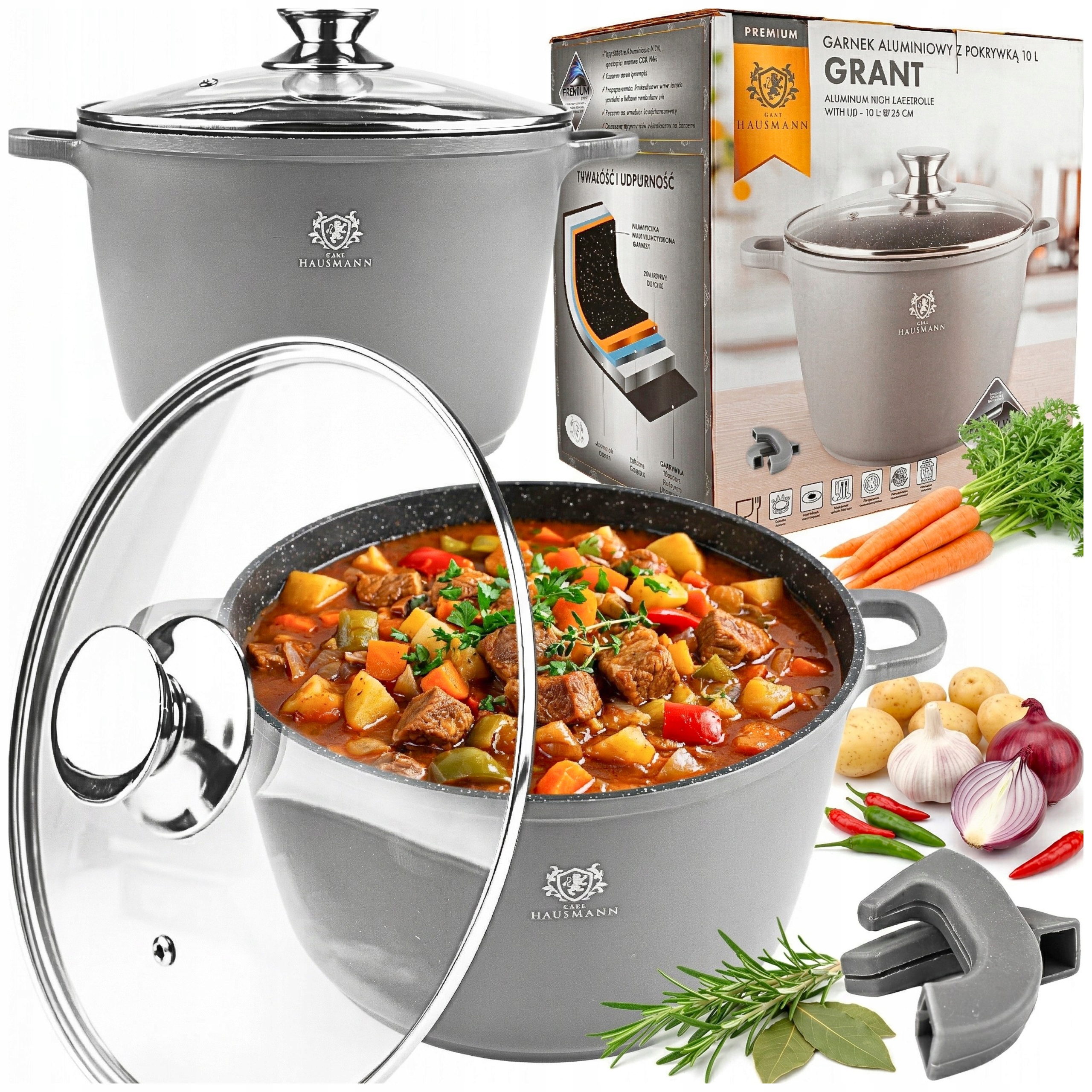 Hrnec Velký 10 L Indukce Plyn Vysoký Hrnec Mramorový Do Trouby Hrnce