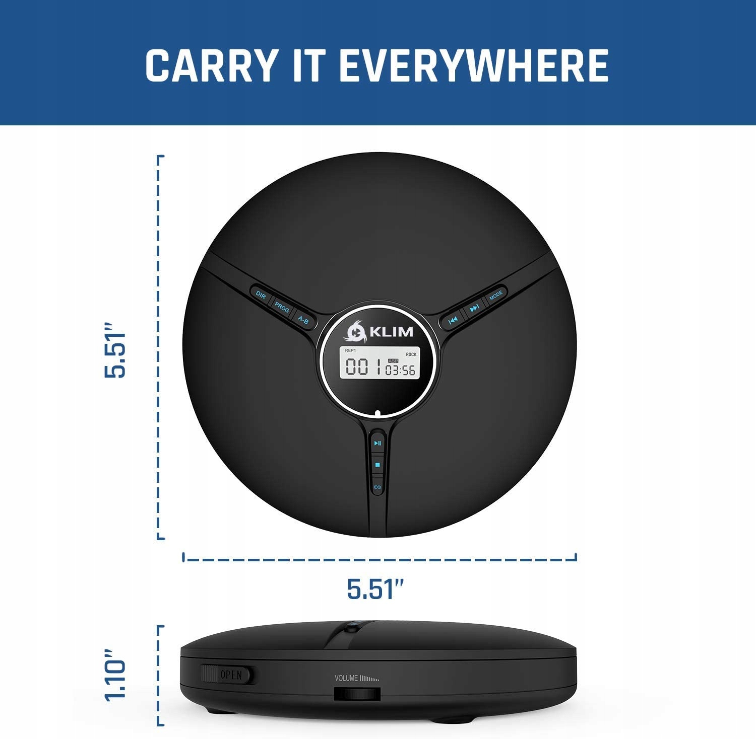DISCMAN Z WBUDOWANĄ BATERIĄ USB NOWOCZESNY DESIGN Pilot na kablu nie