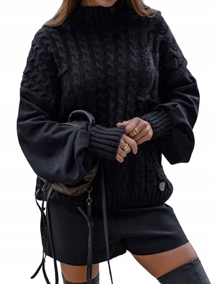 Cocomore Hybridní pologolfový svetr černý