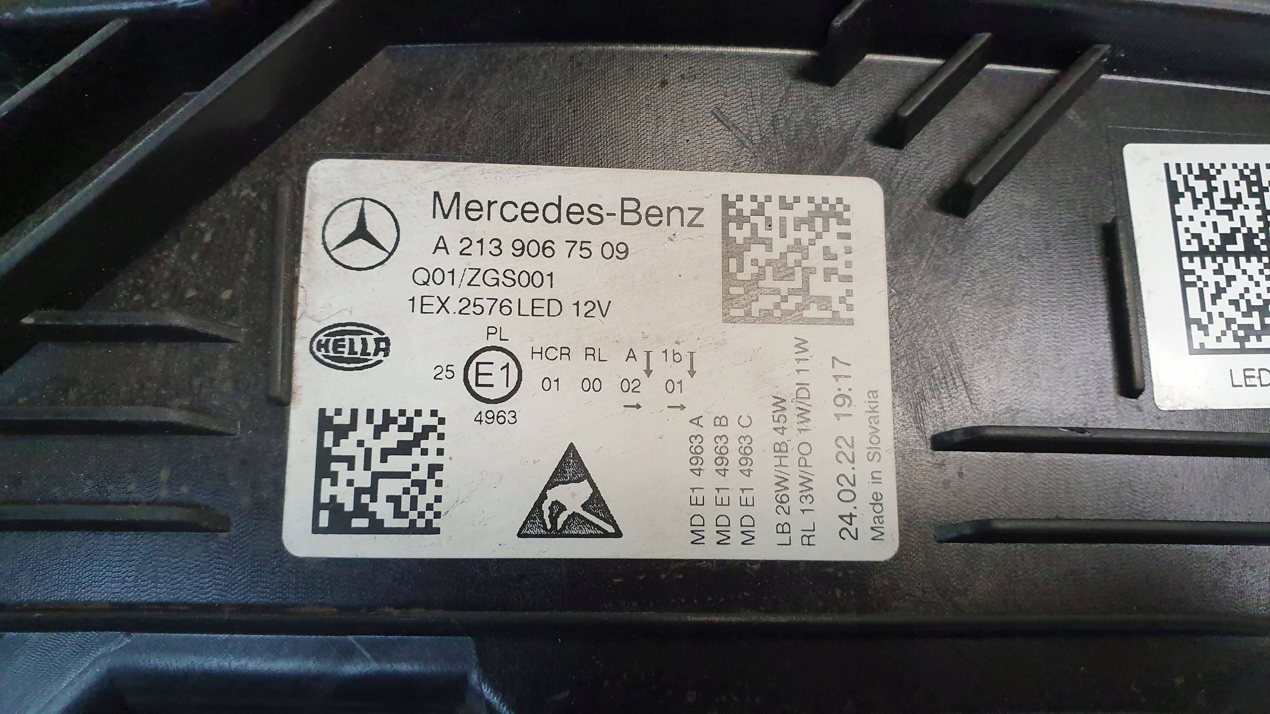 light front left MERCEDES E-KLASA W213 LIFT 20- A2139067509