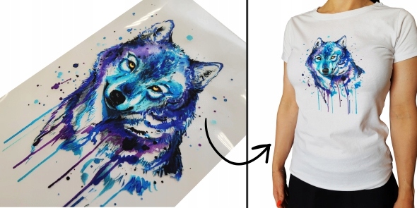 WYDRUKI DTF na roli szer. 57cm 1mb do wgrzania Szerokość produktu 57 cm