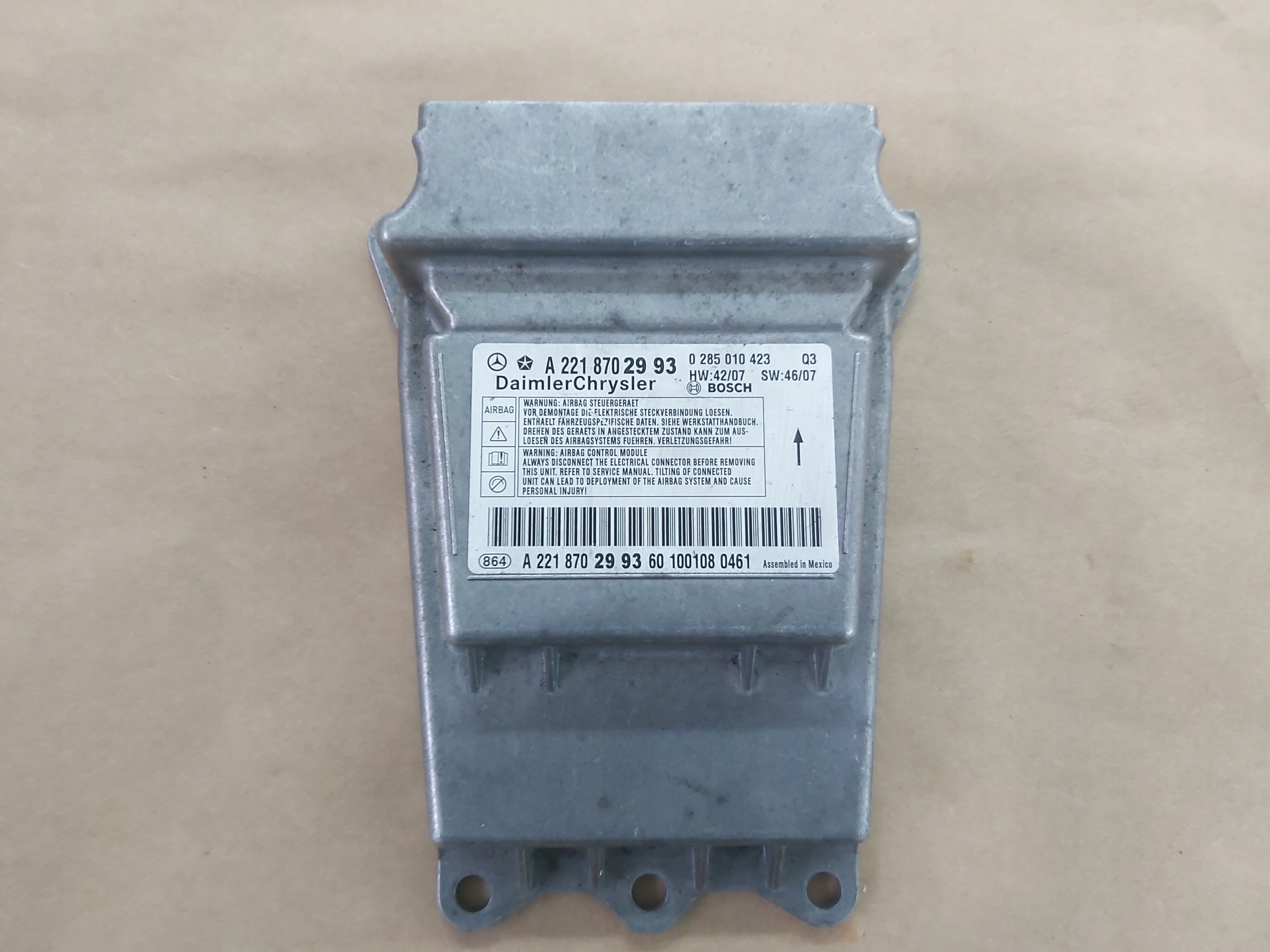 modulo SENOR airbag 2218702993 MERCEDES W221