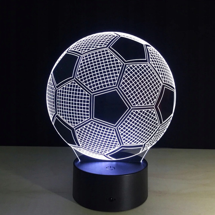 LAMPKA NOCNA 3D PIŁKA NOŻNA FOOTBALL LED NA PILOTA
