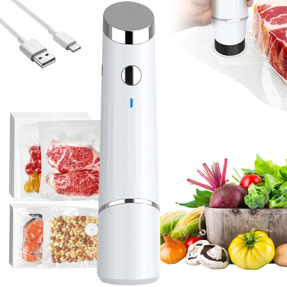 Automatická Vakuová Svářečka Bílá S 20 Sáčky, Kompaktní, Přenosná