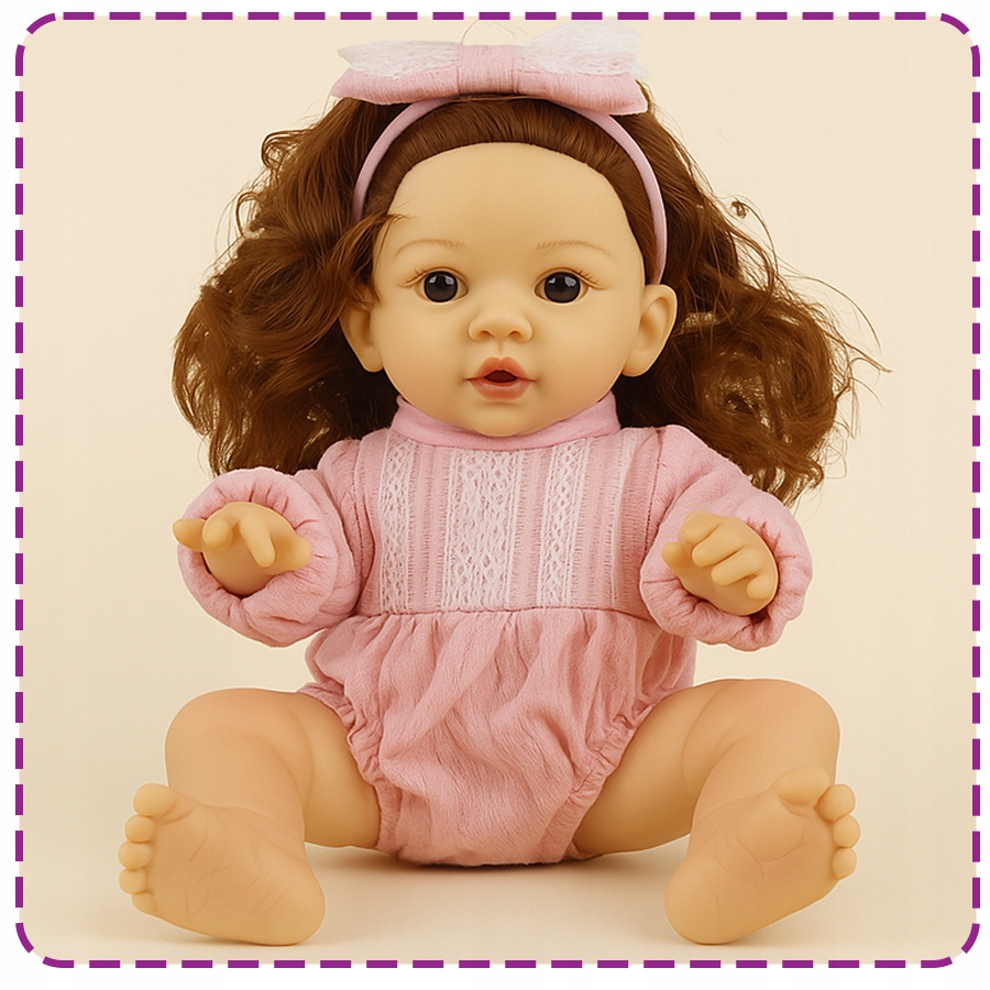 Lalka Bobas z Akcesoriami Dzidziuś Długie Włosy Prezent Dla Dziewczynki Wiek dziecka 3 lata +