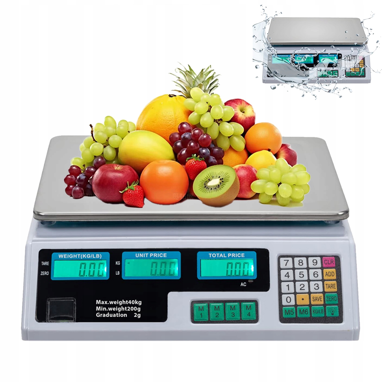 Bezdrátová Elektrická Gastronomická Váha LCD 40KG Akumulátor