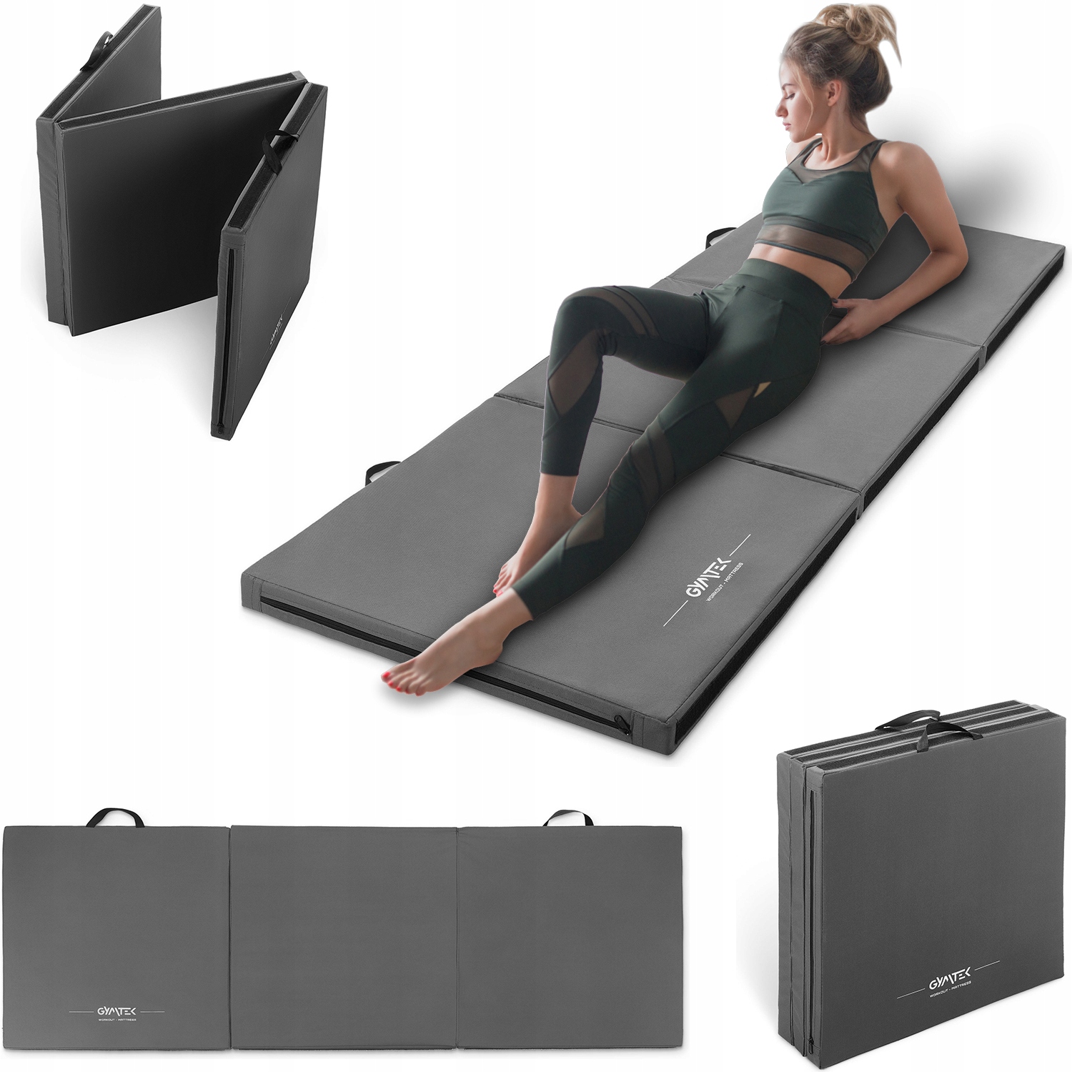 Materac Gimnastyczny Do Ćwiczeń Składany Triple 180X60X5CM Gymtek