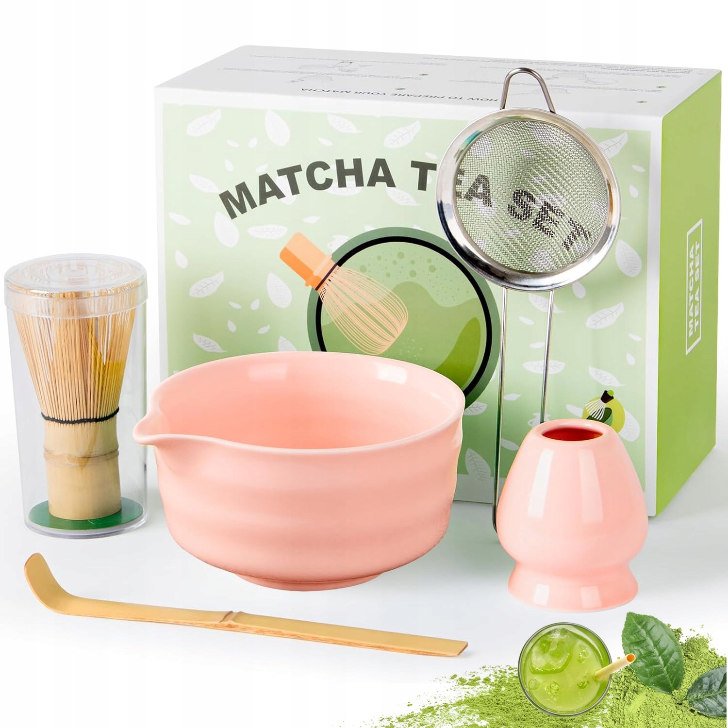 Matcha Box 4v1 sada matchy Metla Chasen Lžička Chashaku Podstavec