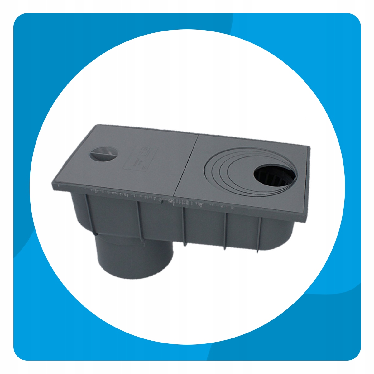 OSADNIK RYNNY ODPŁYW DOLNY FI 110 SZARY STUDZIENKA RURY RYNNY Marka Aquer