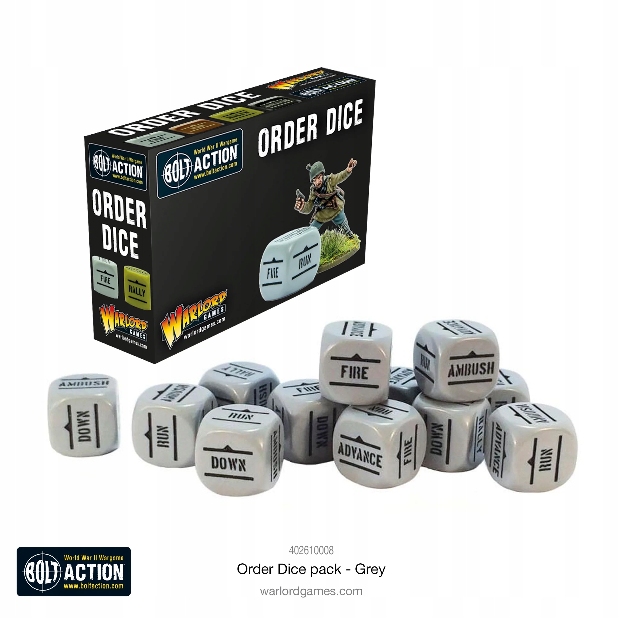 Warlord Games Orders Dice Pack Grey