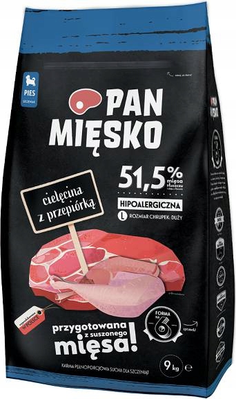 Pan Mięsko Junior Large Cielęcina Przepiórka 9kg