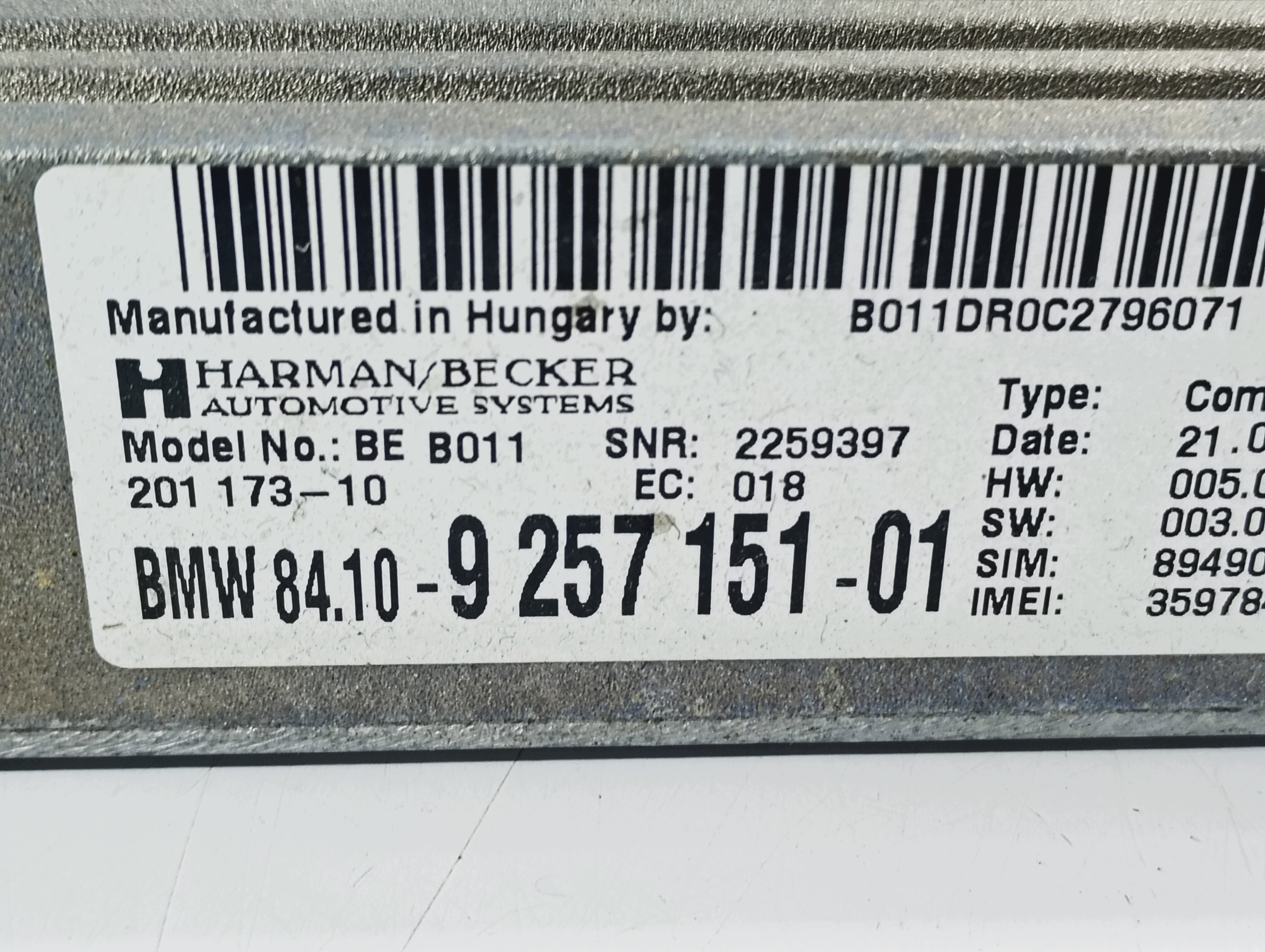 module control unit Bluetooth OE 925715101 BMW X3 F25 10-17