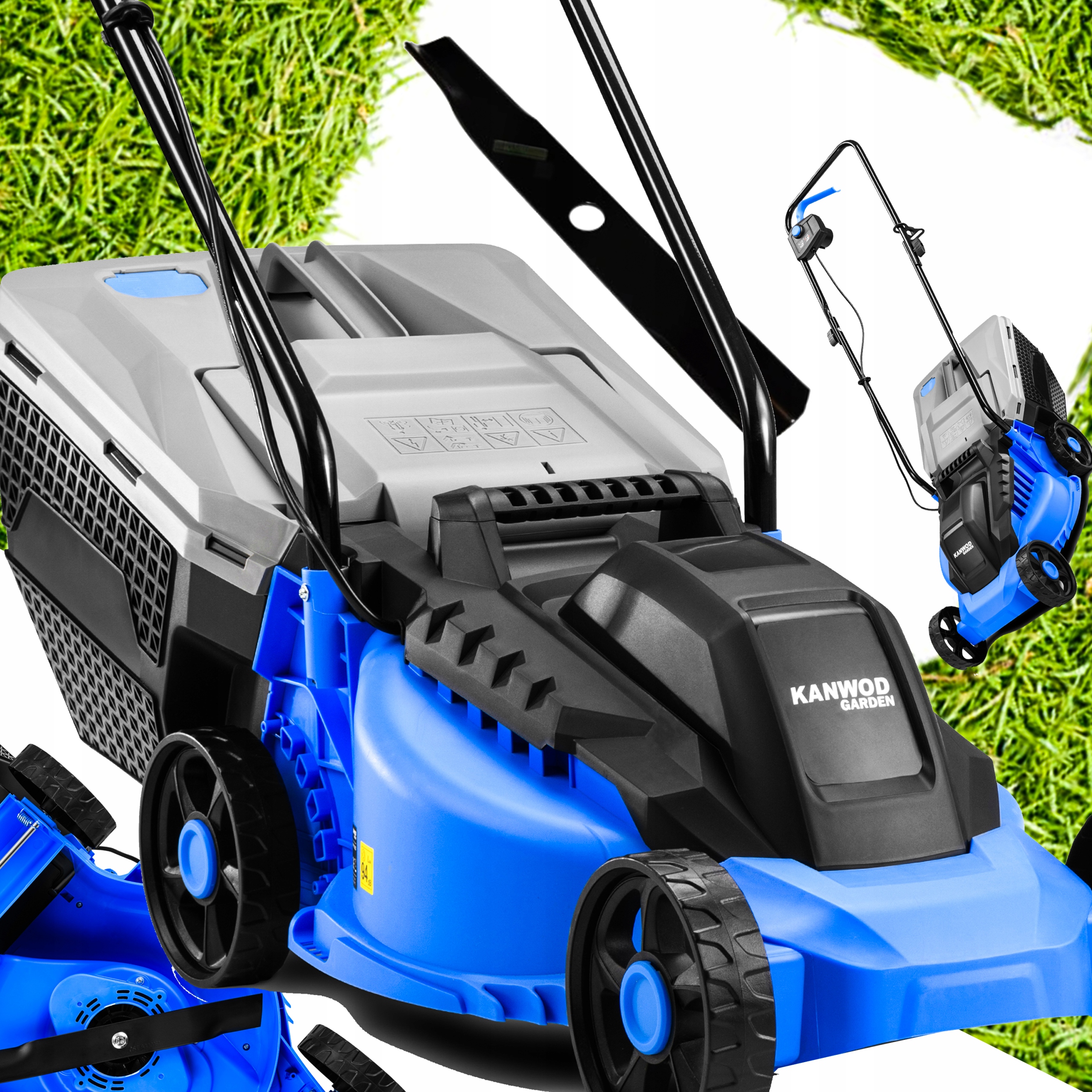 KOSIARKA ELEKTRYCZNA LEKKA MOCNA DO TRAWY DUŻY KOSZ 30L 2000W KANWOD