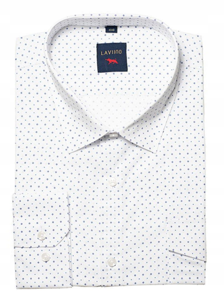 Velká pánská košile Bílá s jemným vzorem, elegantní