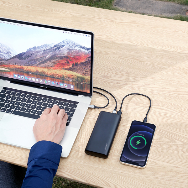 AUKEY PB-Y37 Mini Power Bank 20000mAh 65W QC PD 3.0 3xUSB LED +kabel Typ akumulatora litowo-jonowy