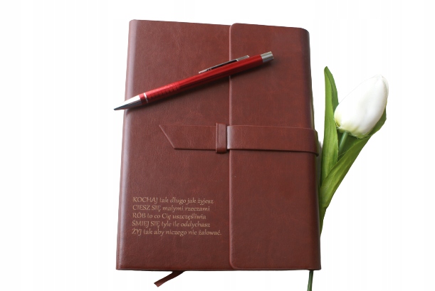 

Notatnik, dziennik, notes i długopis z dedykacją