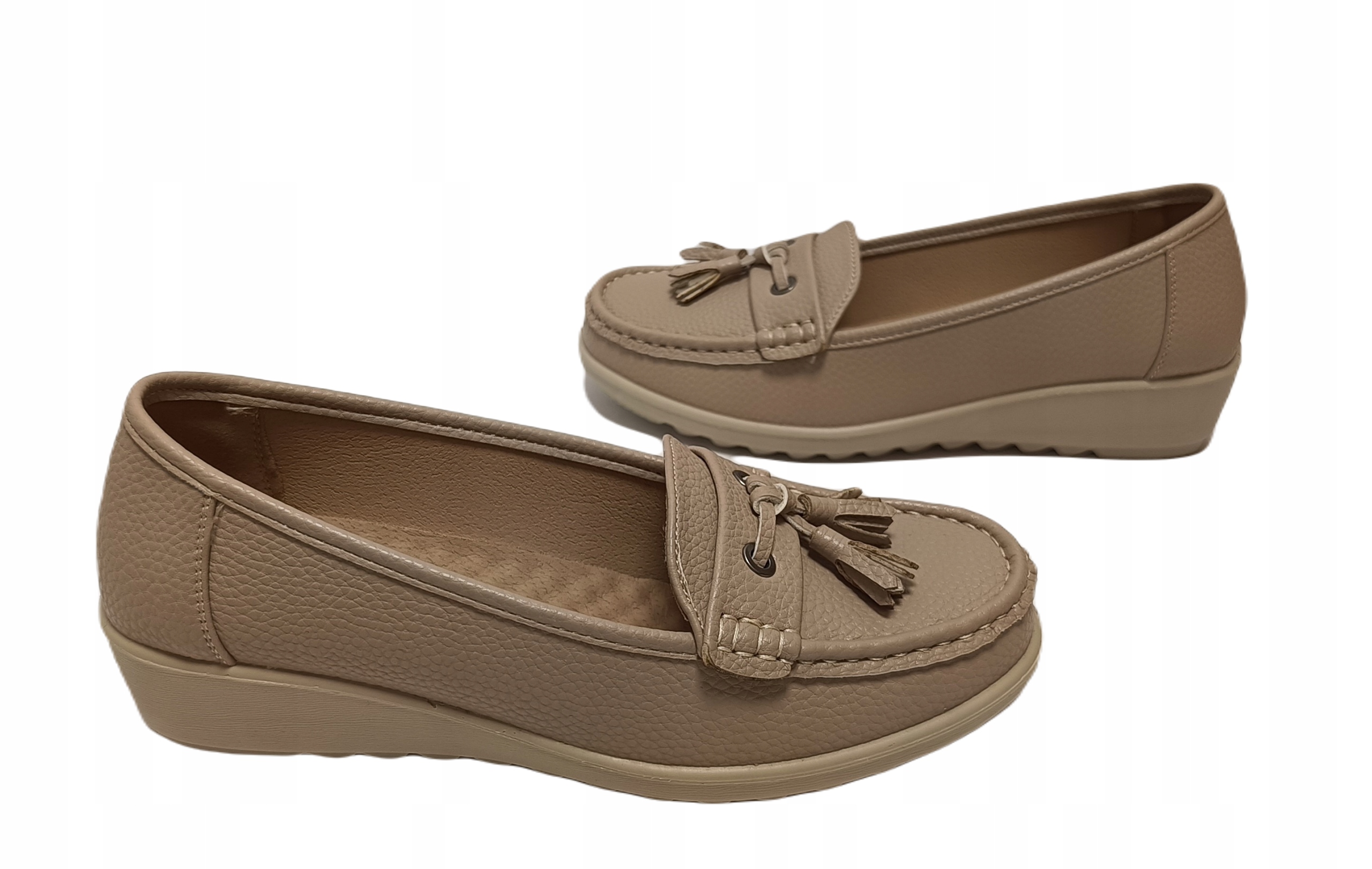 Mokasíny koturn kůže Wojtyłko 7B23512I béžová r41