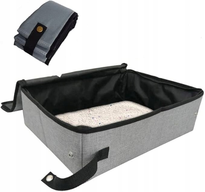 Levně Přenosná skládací toaleta pro kočky – voděodolná, lehká a pohodlná (šedá)