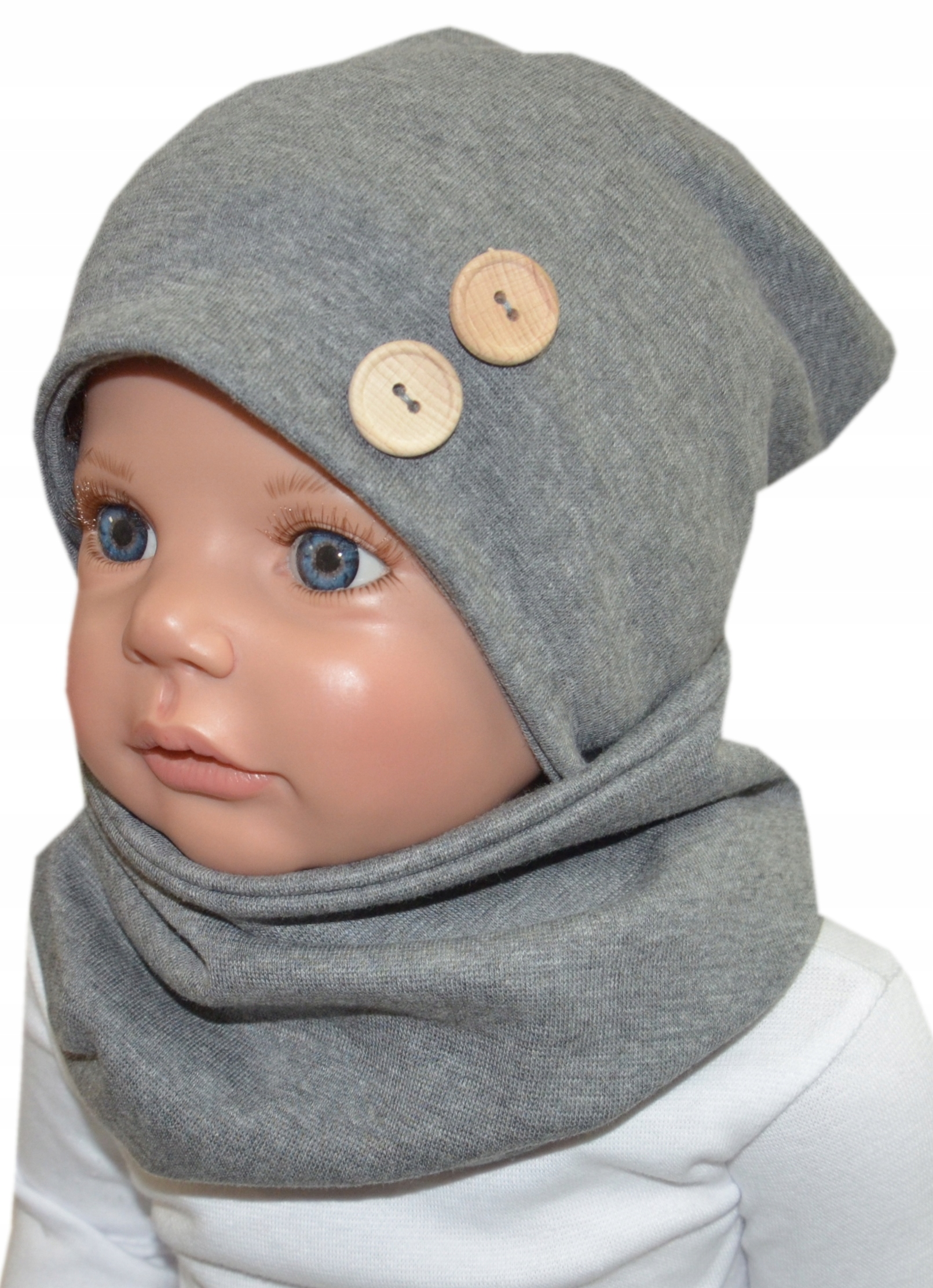 

Komplet czapka i komin Guzik 50-54cm szary melanż