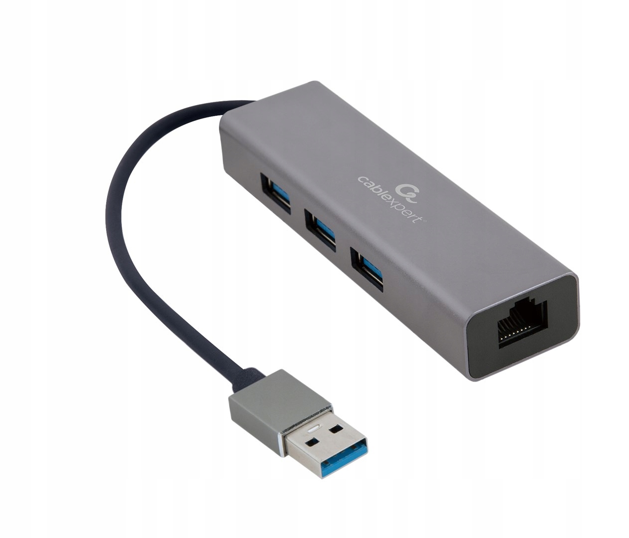 Gembird Adapter Usb-am Do Lan Gigabit Hub Usb 3.0 X3 Czarny