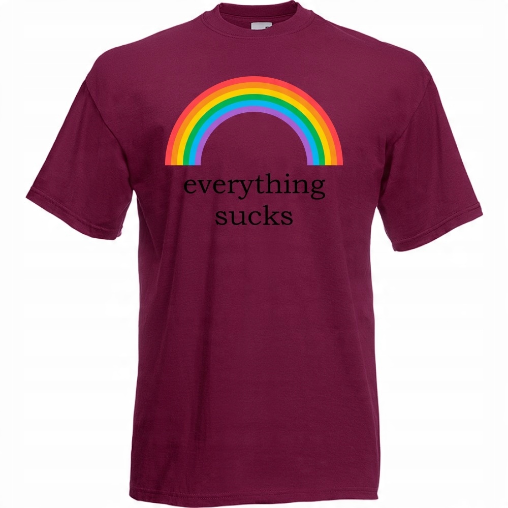 

Koszulka everything sucks tęcza L burgund