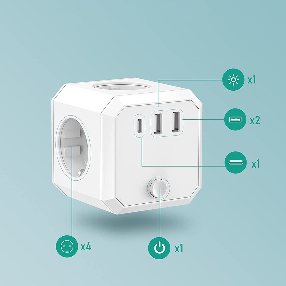 7W1 ROZGAŁĘŹNIK ELEKTRYCZNY LISTW ZASILAJĄCA 4000W Typ gniazda Gniazdo