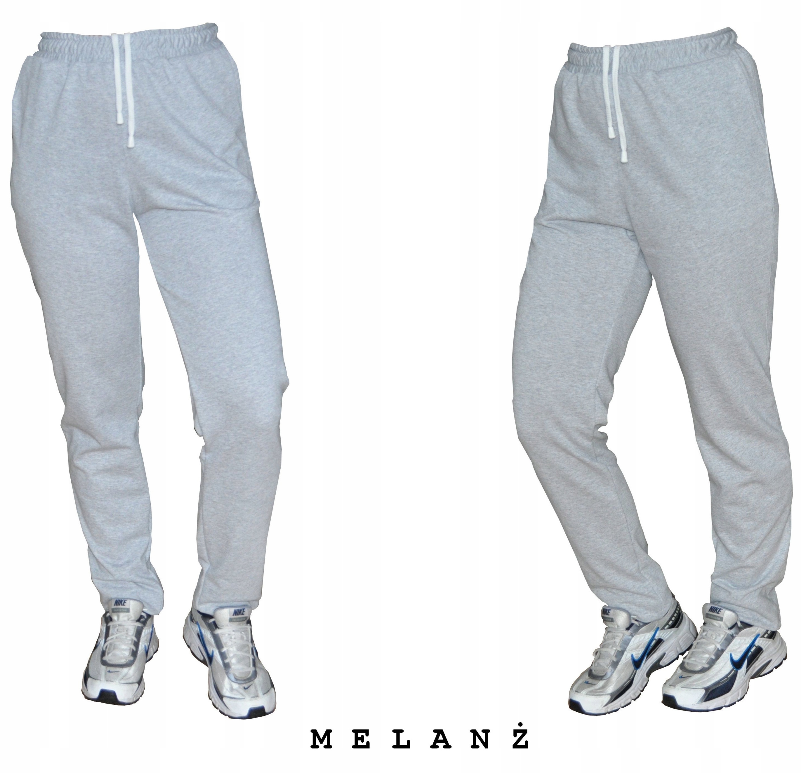 Tall Bawełniane spodnie dresowe dresy dla wysokich melanż rozm M