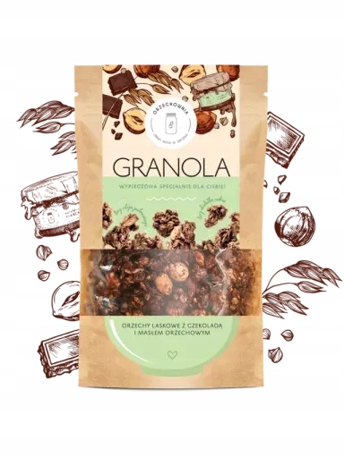 Levně 2x Granola lískové ořechy s čokoládou a arašídovým krémem 320 g