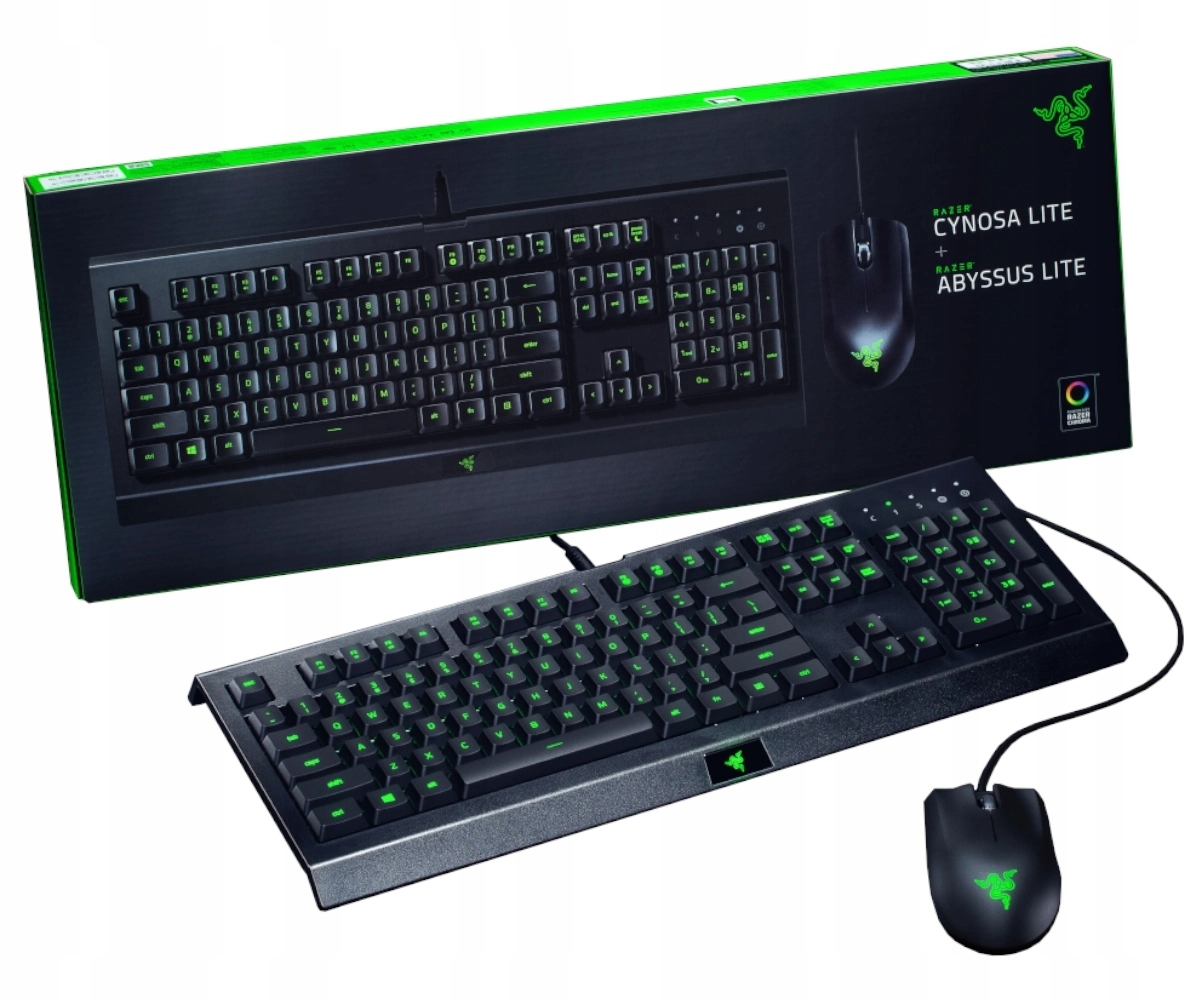 Zestaw klawiatura i mysz dla gracza Razer Cynosa Lite i Abyssus Lite Usb