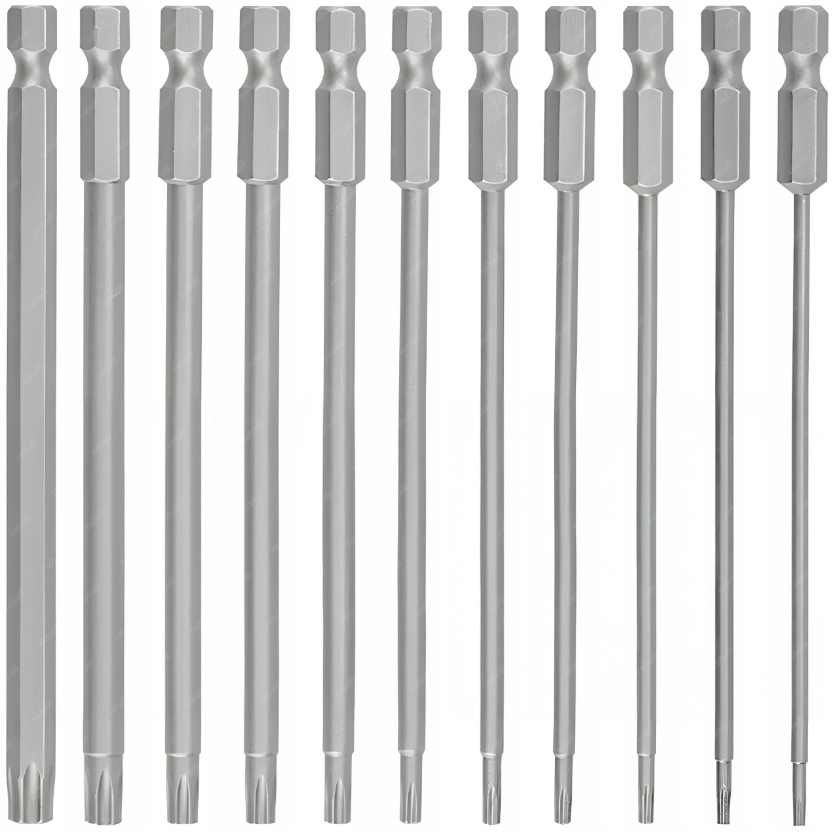 11 Długich Bitów Torx Zestaw Bitów 150mm T6 T15 T20 T25 T27 T30 T40