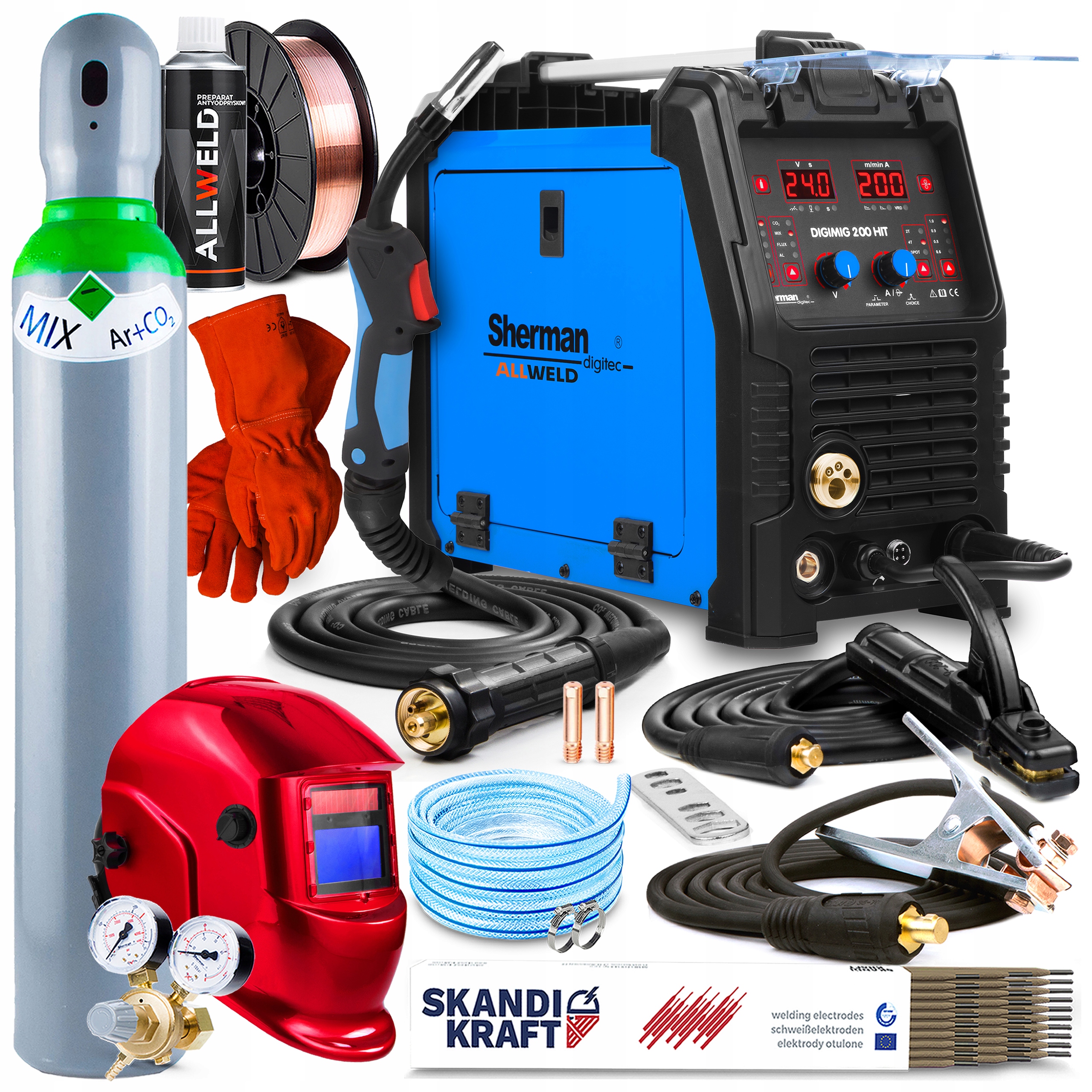 Spawarka Migomat Sherman Mig 200 Synergia Mma Tig 200A Lutospawanie