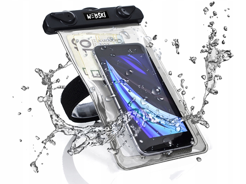 POKROWIEC ETUI NA RAMIĘ TELEFON OPASKA DO BIEGANIA ETUI NA SZYJĘ+SŁUCHAWKI Model Water Band