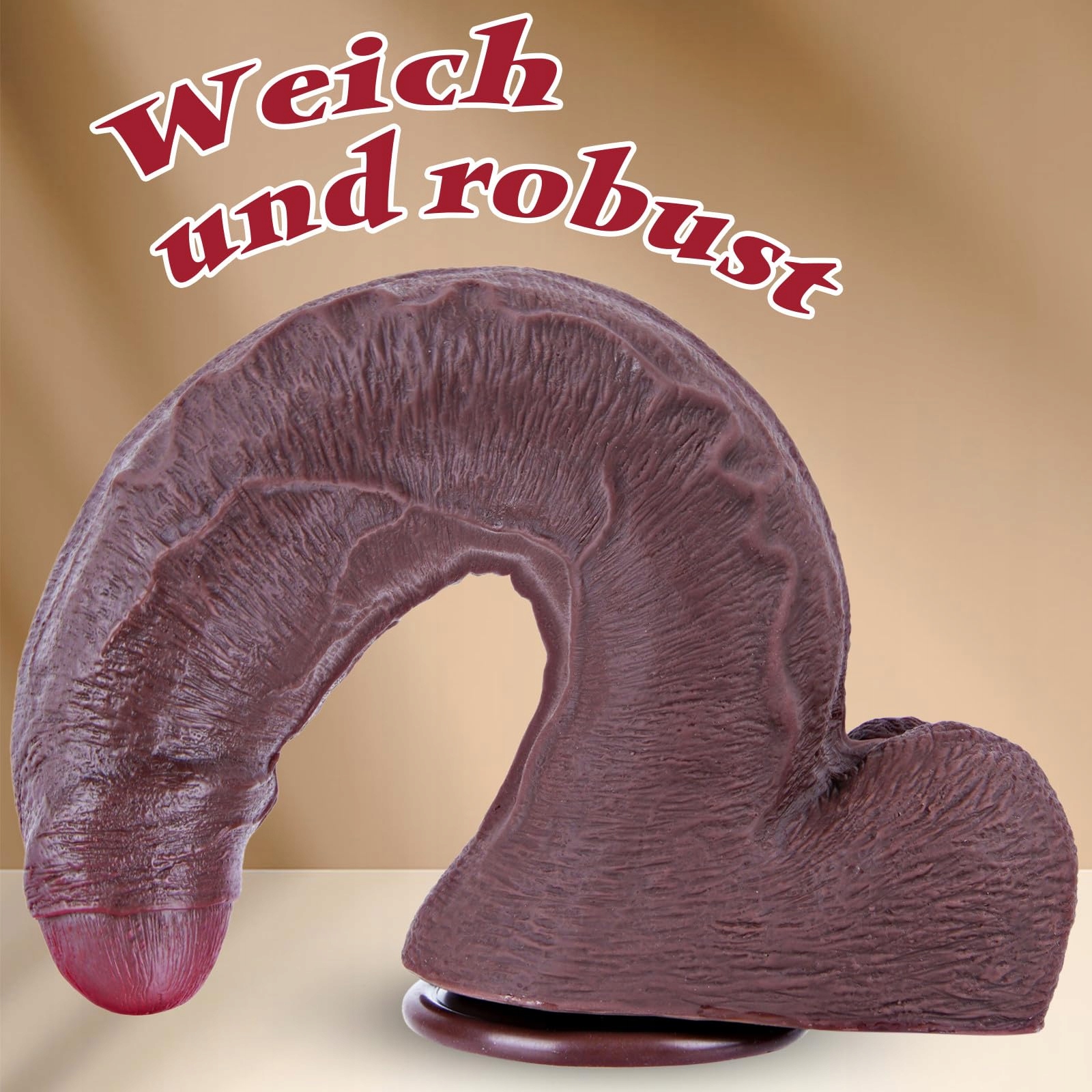 REALISTISCHER Dildo Czarny 32cm Z Przyssawką Dla Doświadczonych — miniatura 2