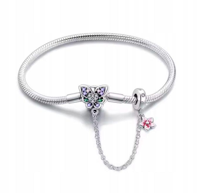 Modulární náramek pro Řetízek Motýlek Základna Stříbro 925 18 cm