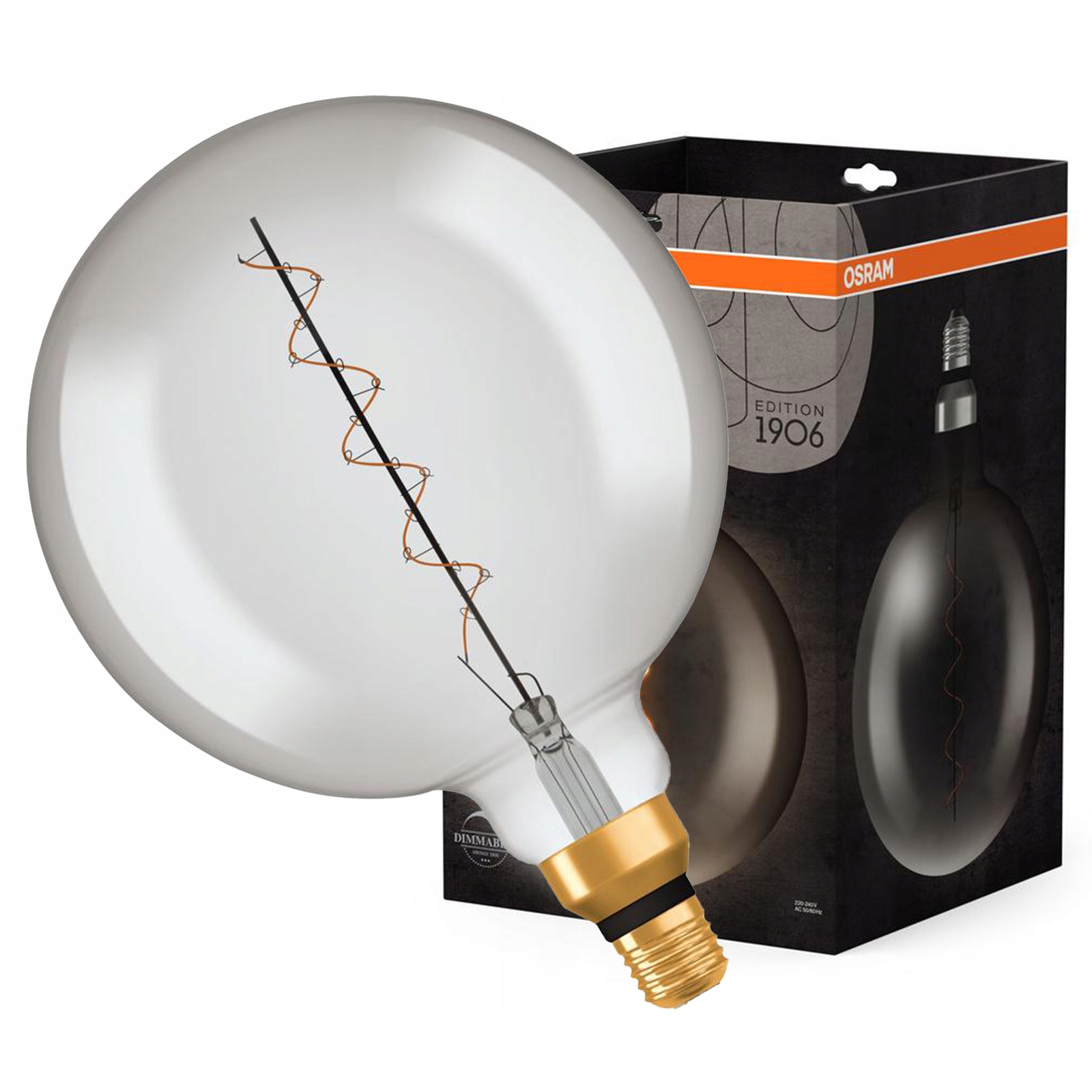 Dekorativní Led žárovka G200 Kulatá E27 4,8W Kouřová Filament Stmívatelná