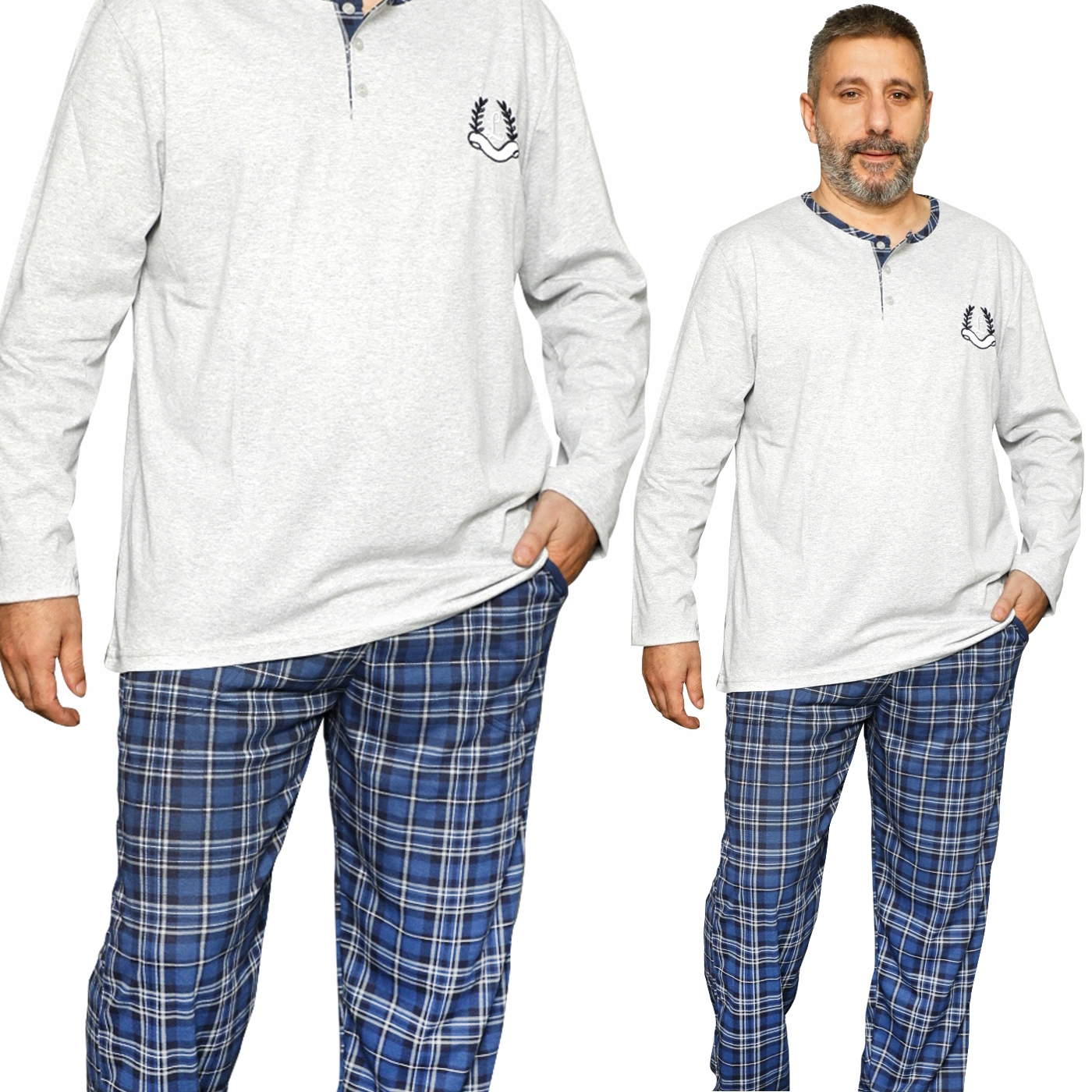 

Duże Rozmiary Bawełniana Męska Piżama Długi Rękaw