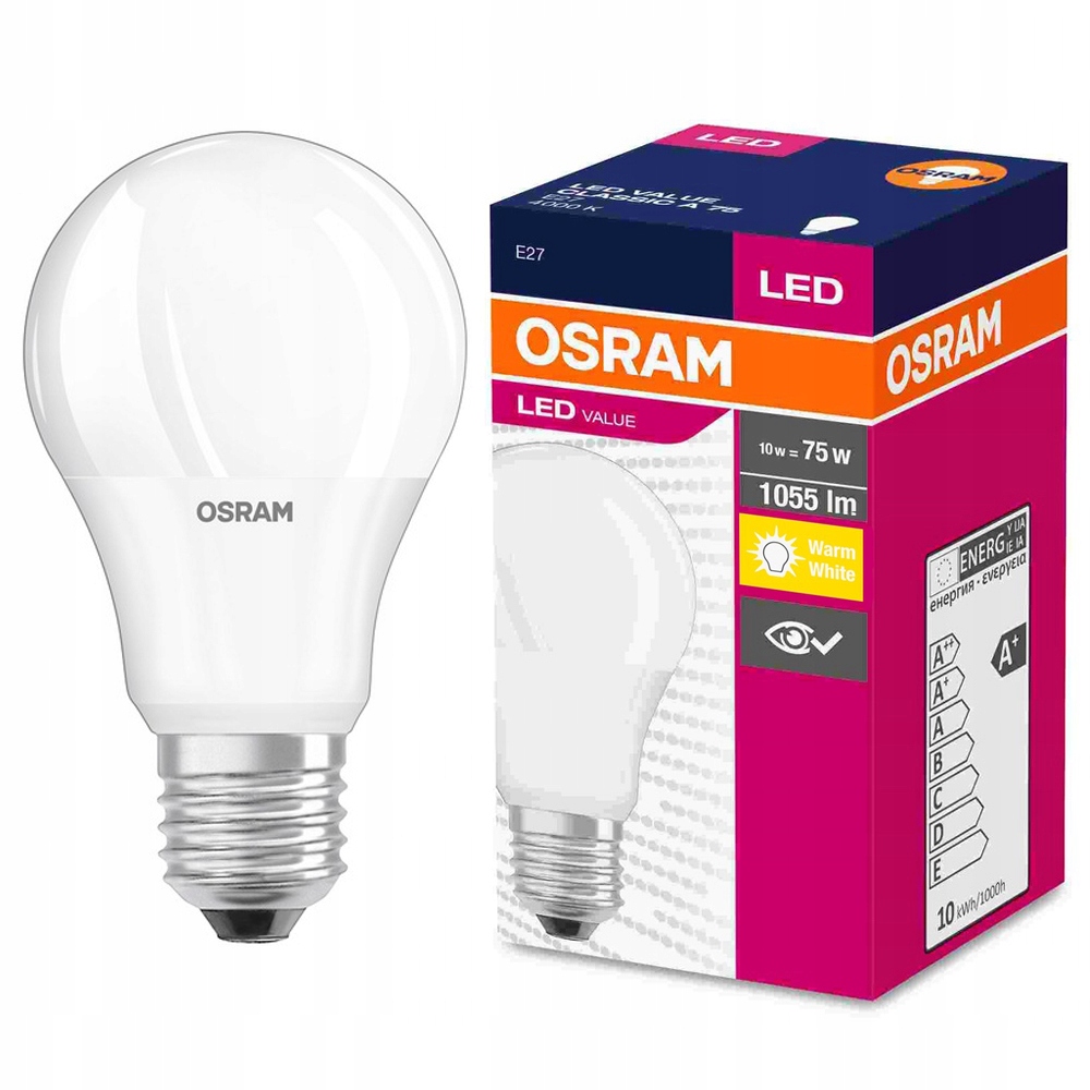 

Żarówka Led 10W=75W E27 Osram 2700K ciepła