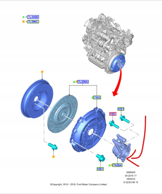 WYSPRZĘGLIK FORD C-MAX Mk2 FOCUS Mk3 1.5 1.6 TDCI