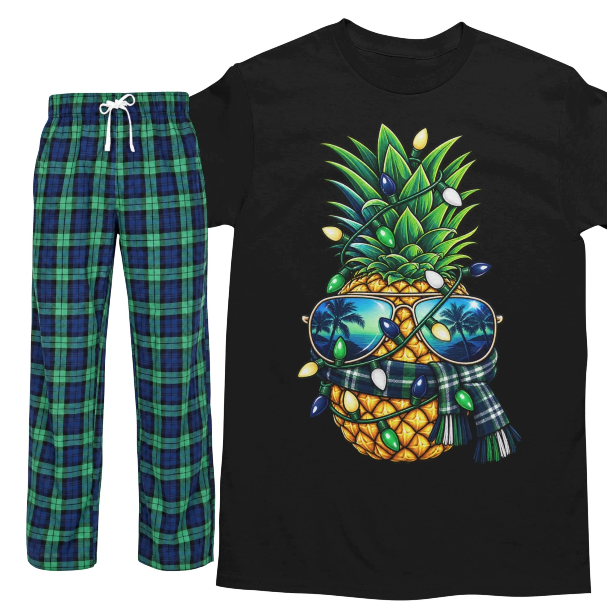 Pánské vánoční pyžamo Ananas Dárek pro muže manžela k Vánocům M