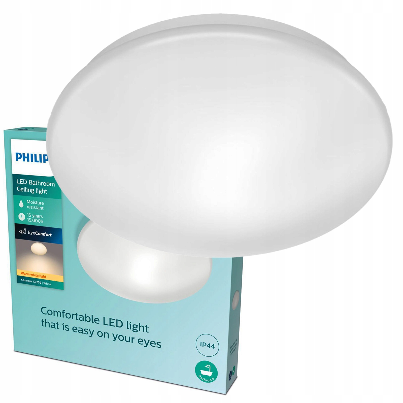 Stropní Svítidlo Stropní Svítidlo 20W 2000lm 2700K IP44 Bílá Philips