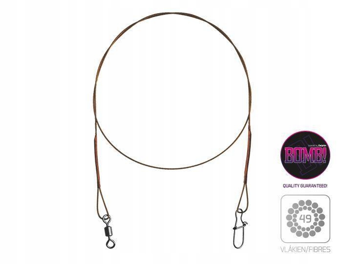 Przypon Wędkarski Spinning z krętlikiem i agrafką 20cm/7kg/2szt Delphin