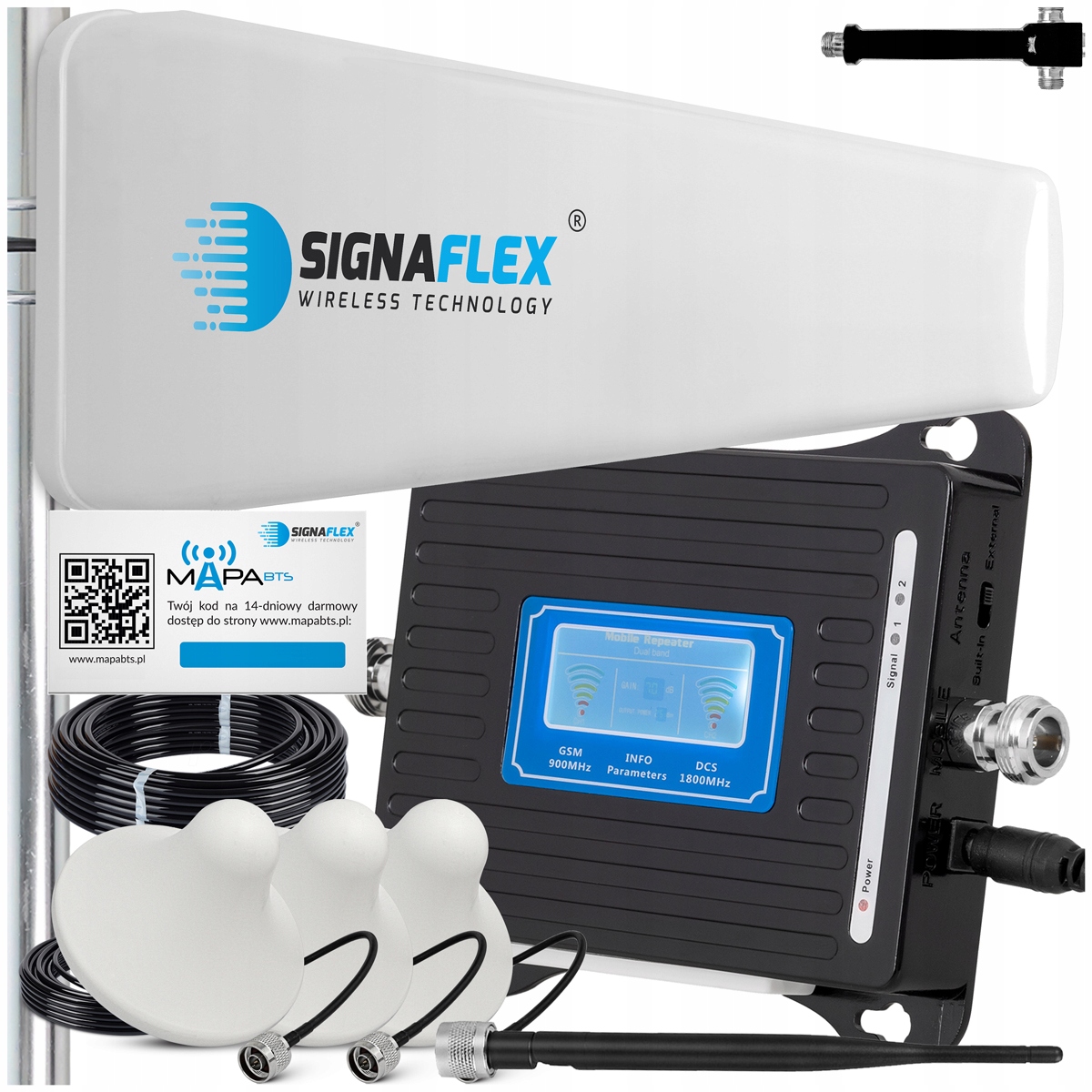 Set Zesilovač 65dBi Signálu Telefonu Gsm Internetu 4G Lte Antény 10 m