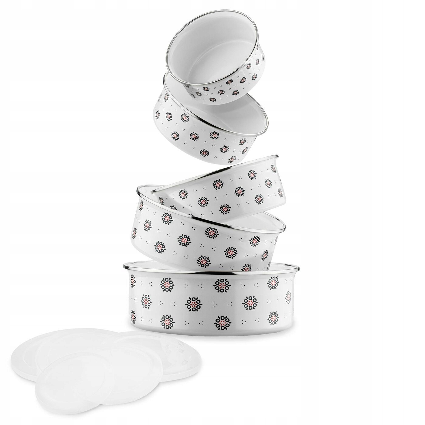

Zestaw 5 Misek Kuchennych Emaliowane 10-18 CM