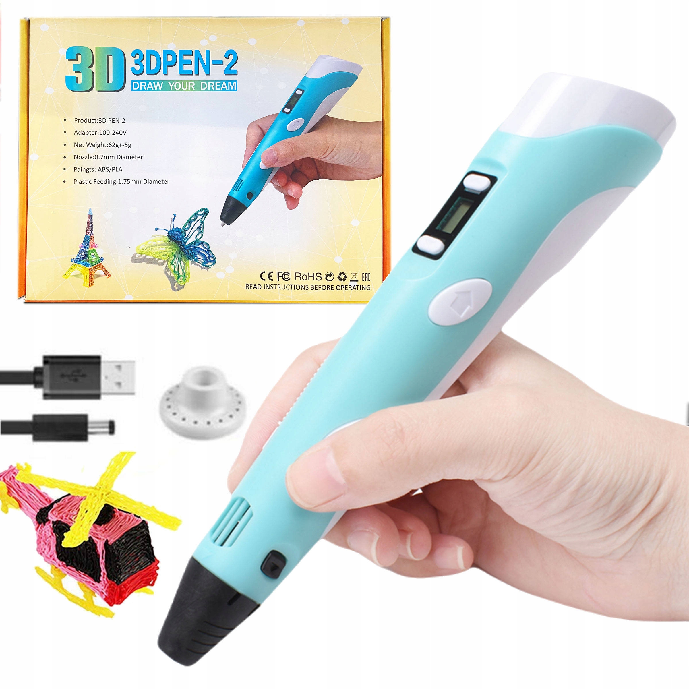

Długopis 3D Pen 2 Drukarka Zestaw Wkłady Na Gorąco