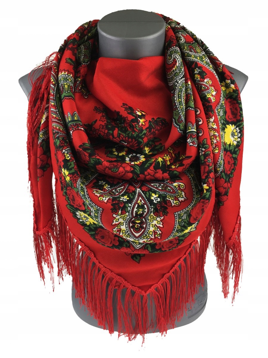 Chusta wzory folklorystyczne ludowe FOLK szara Rodzaj chusta