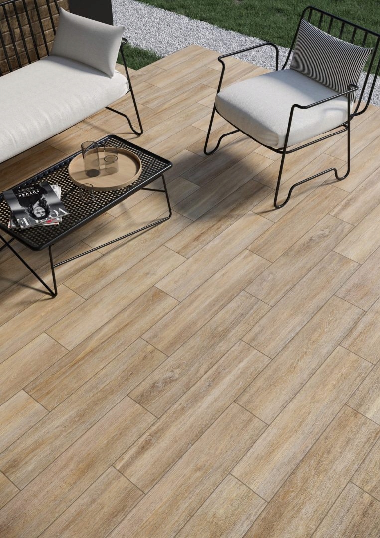 Płytki drewnopodobne podłogowe beżowe Aviona beige 80x17,5 Cerrad