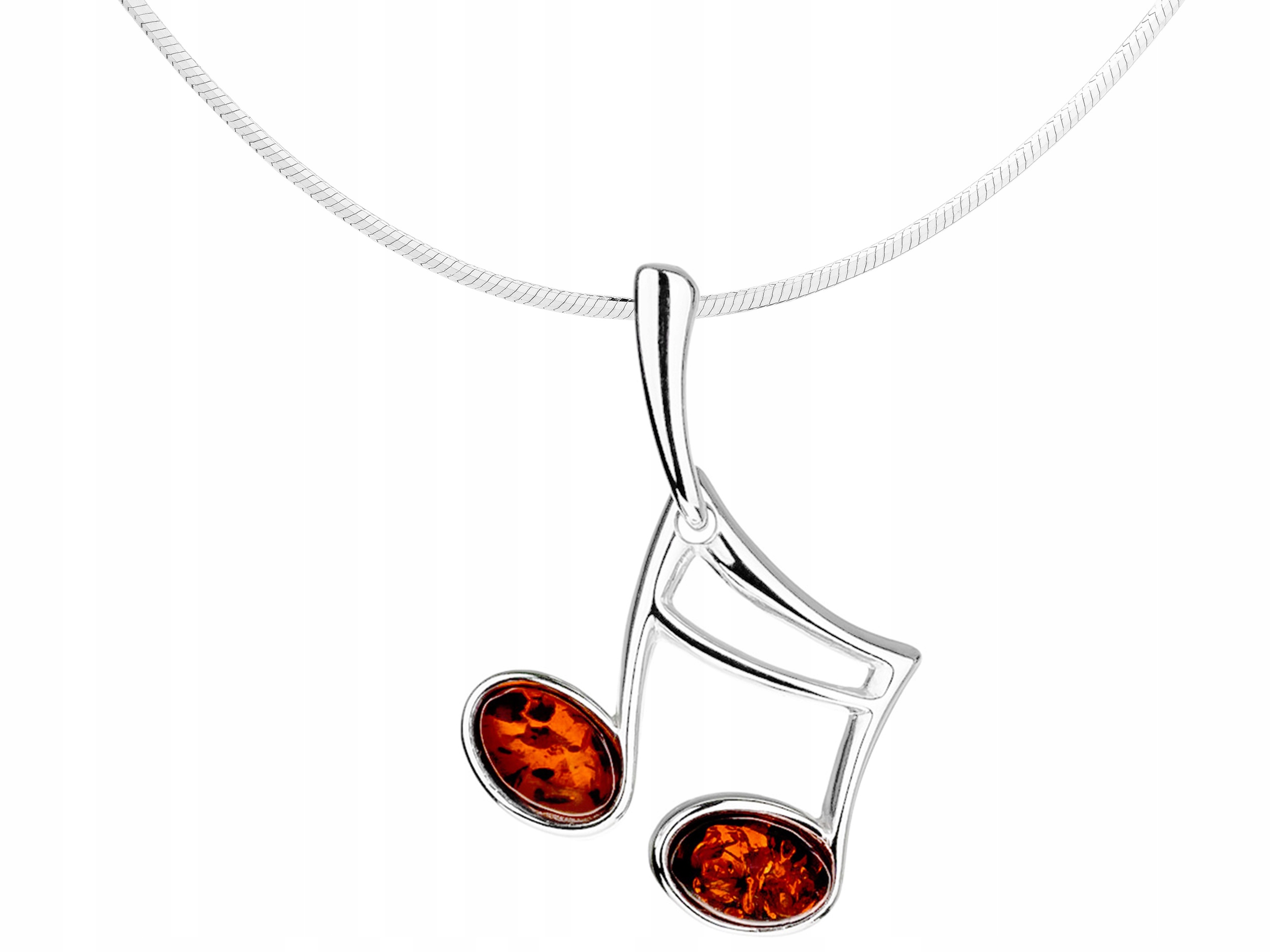 Dlouhý stříbrný dámský náhrdelník Nutka Šestnáctka s jantarem Stříbro 90 cm