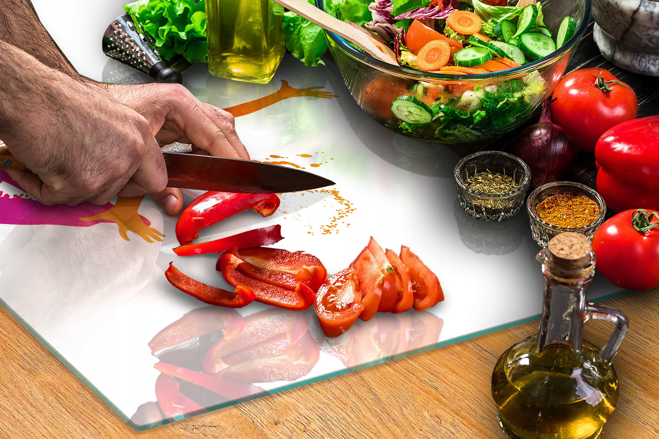 SZKLANA DESKA DO KROJENIA 52x40 MARMUR SZYBA HARTOWANA Marka TMK ArtDeko