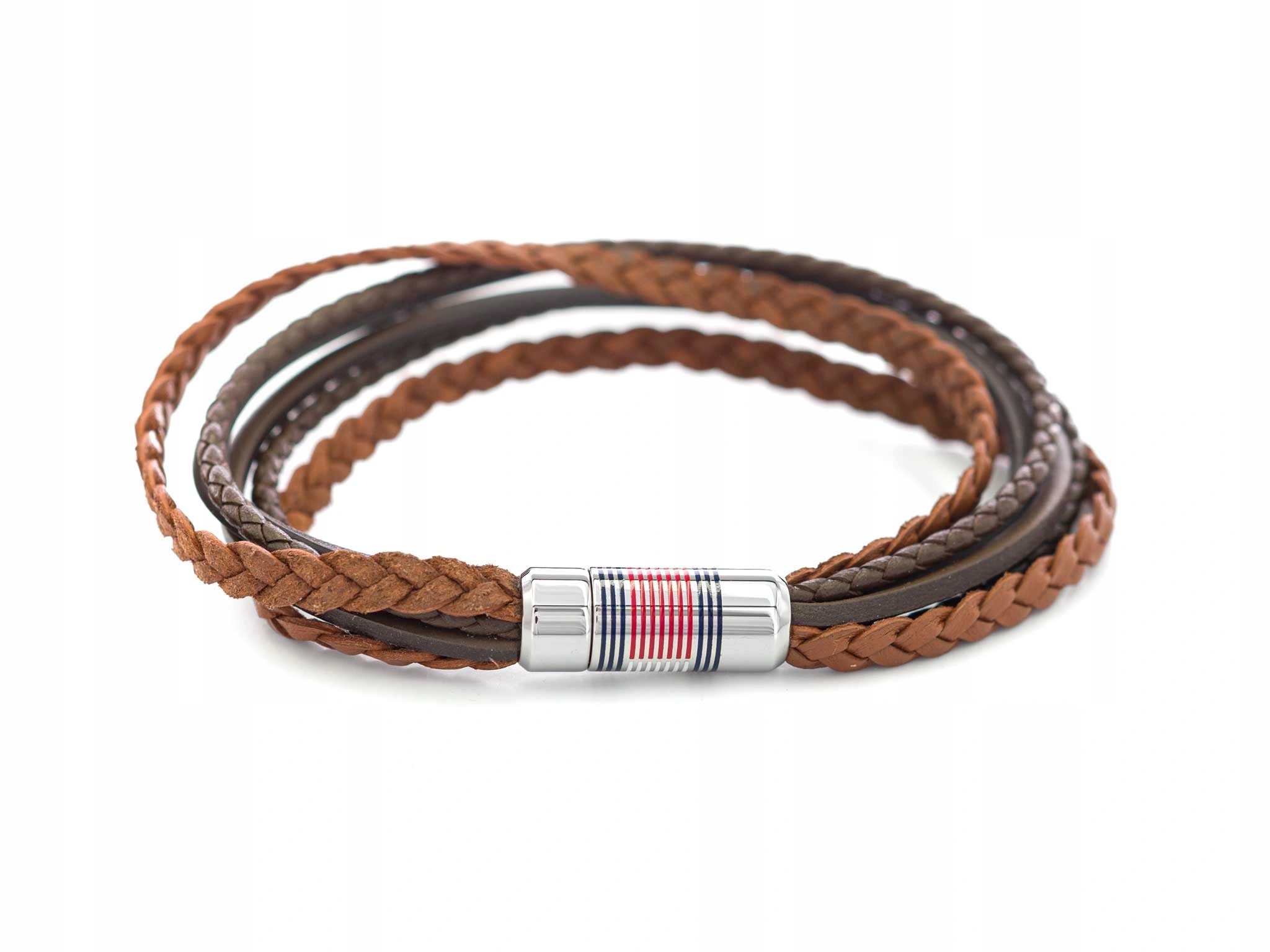 Pánský Náramek Tommy Hilfiger 2790425 Hnědá Kožená Vazba Na Magnet